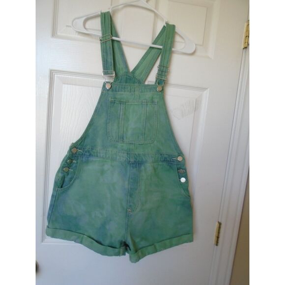 Tie Dyed bib overall cuffed shorts size 32X3 - Picture 1 of 5